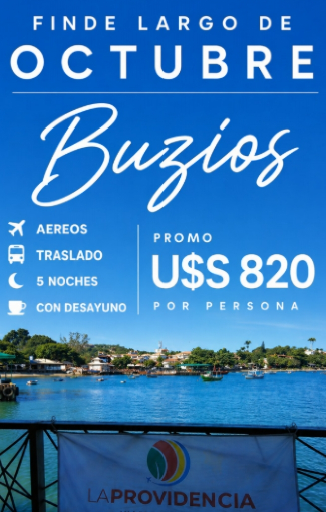 BUZIOS FINDE LARGO OCTUBRE 